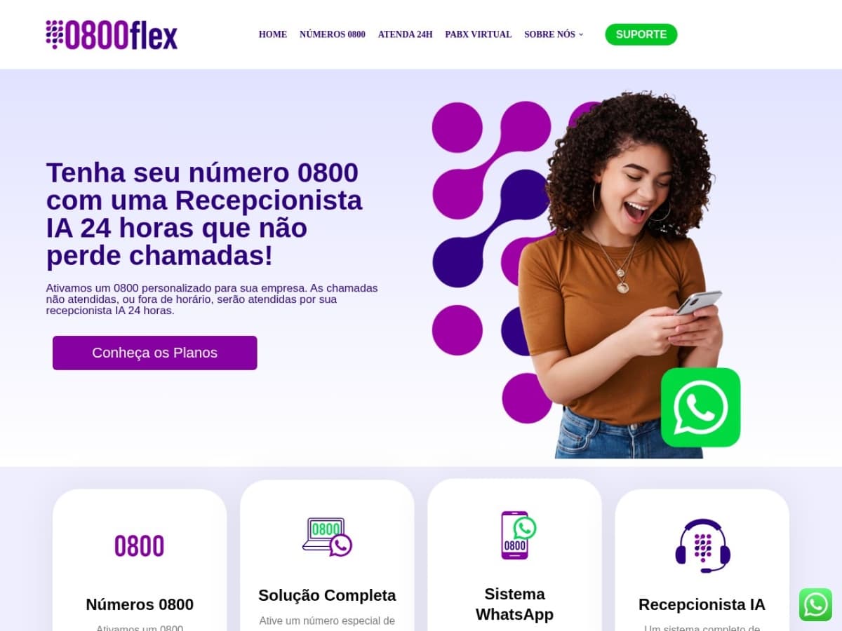 Captura do site 0800 Flex