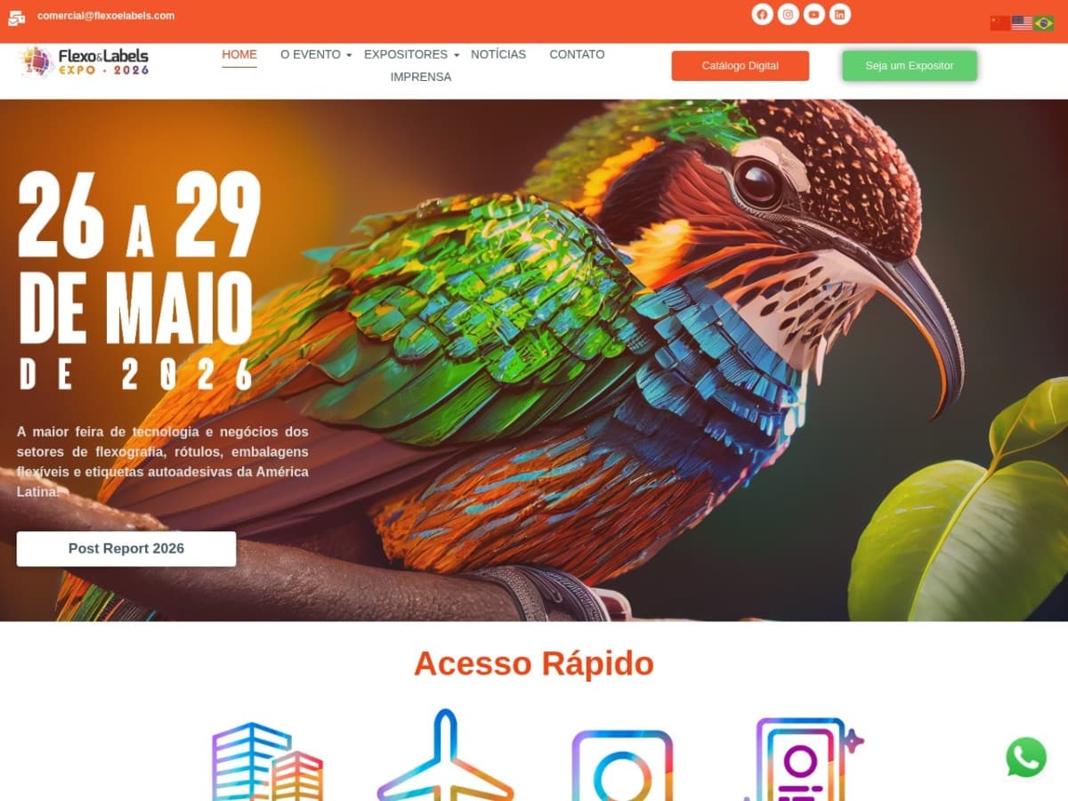 Captura do site Flexo & Labels Expo