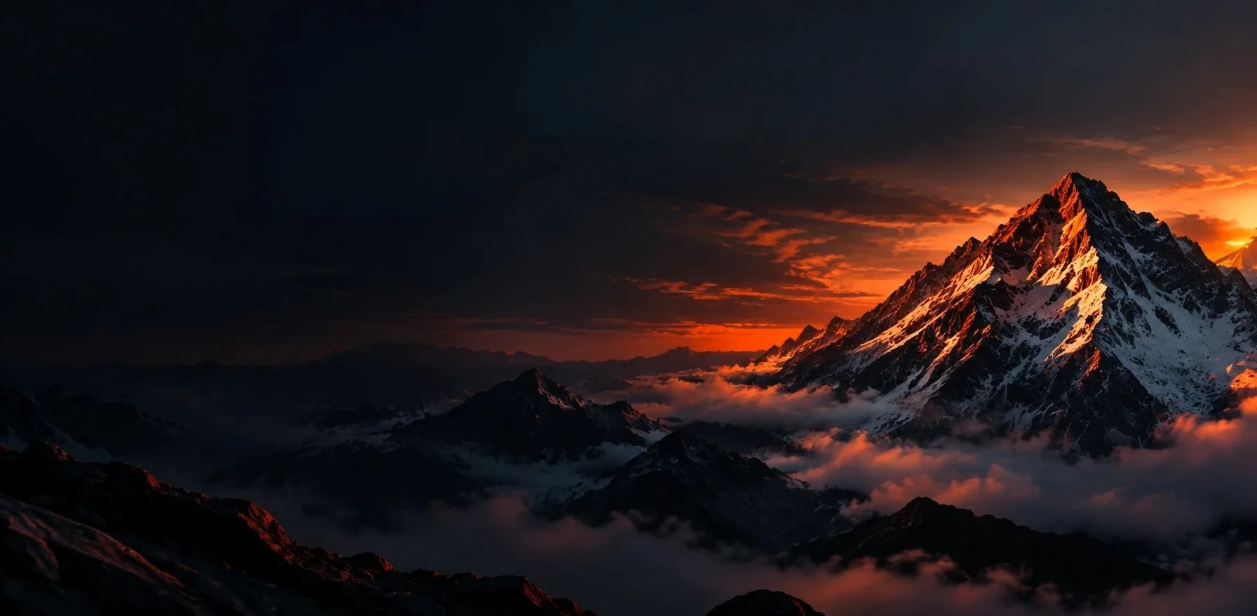 Montanha ao pôr do sol